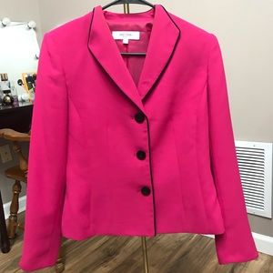 Hot Pink Blazer w/ Black lining details | Size 8